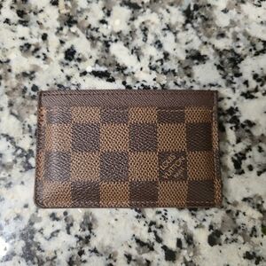 Louis Vuitton Damier Ebene Brown Checker Card Holder